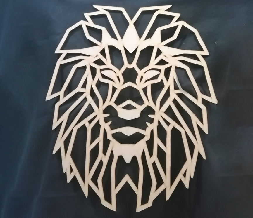 detalles laser leon madera